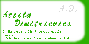 attila dimitrievics business card